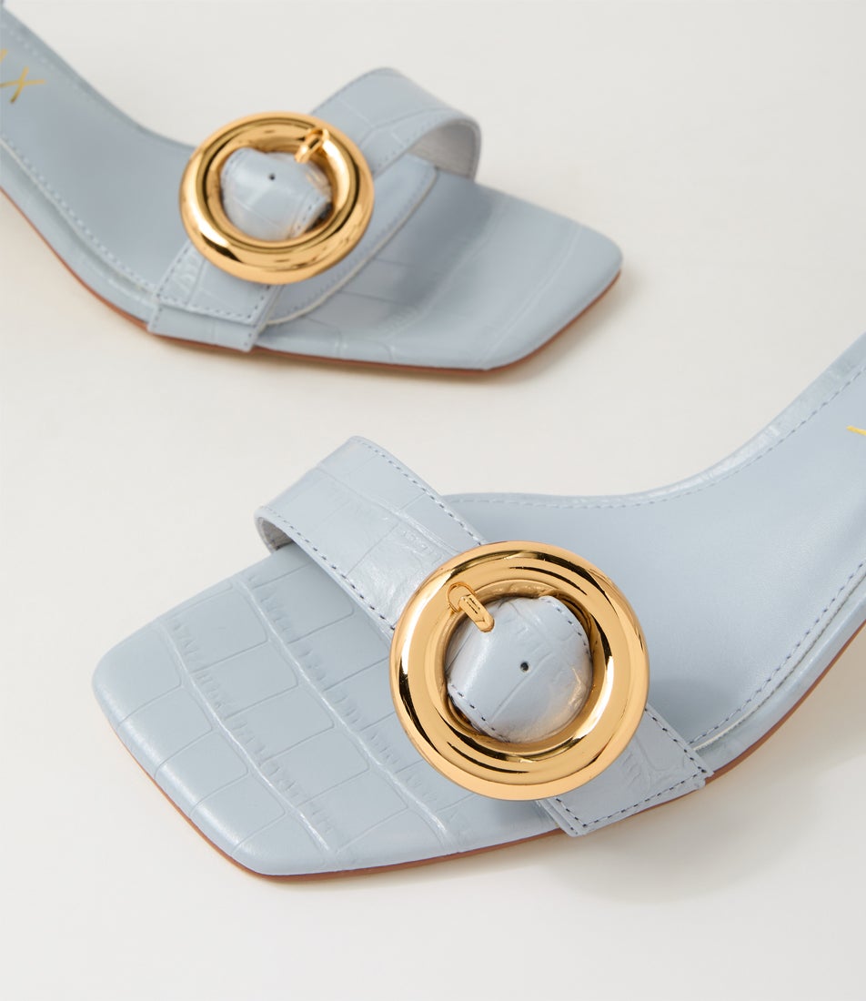 Intellect Steel Blue Leather Sandals