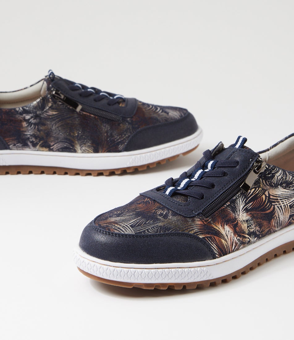 Glampie Navy Multi Microsuede Sneakers