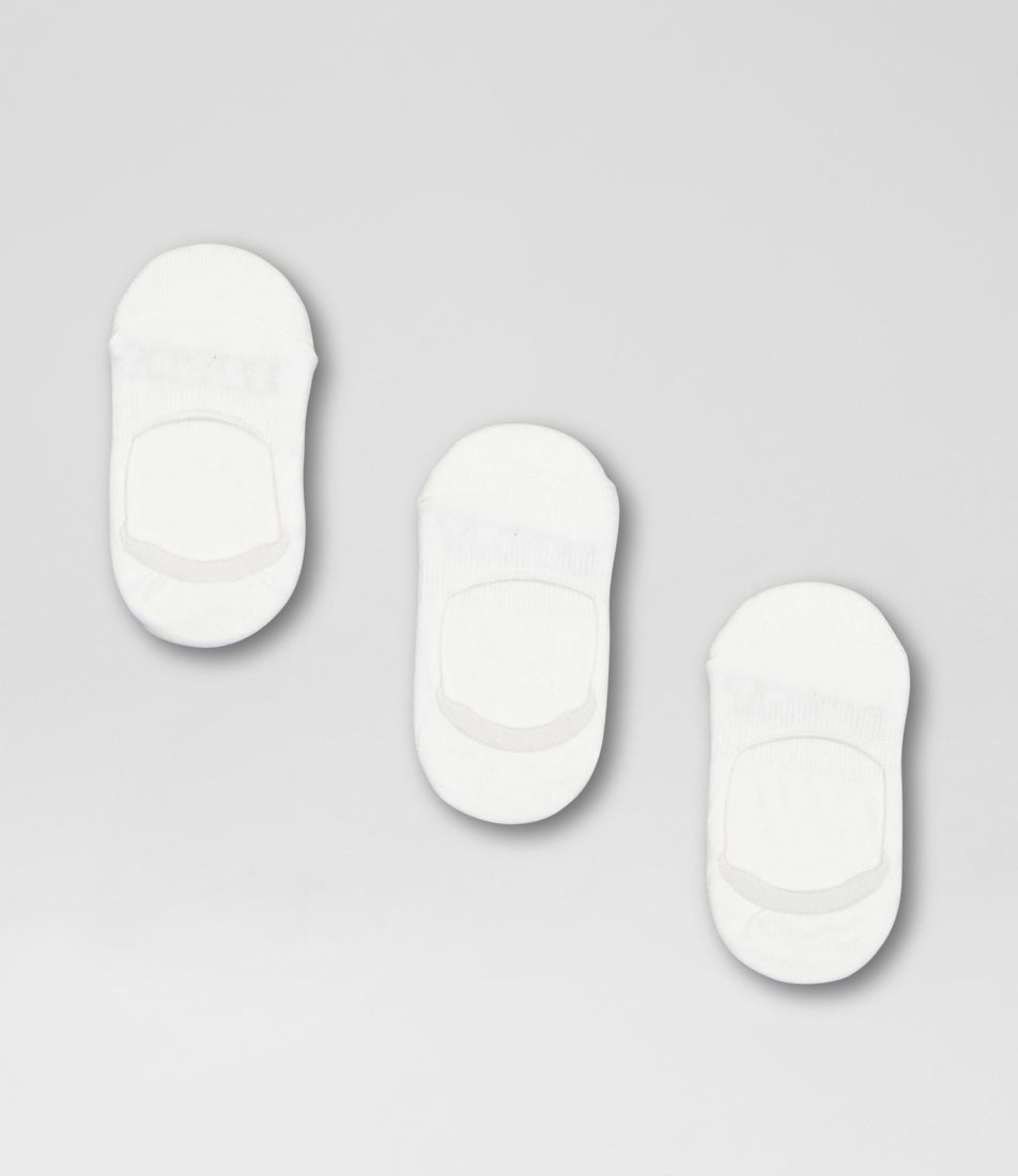 Core 3 Pack Invisible White Cotton Socks