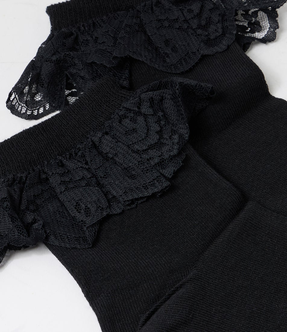 Frill Black Organic Cotton Socks