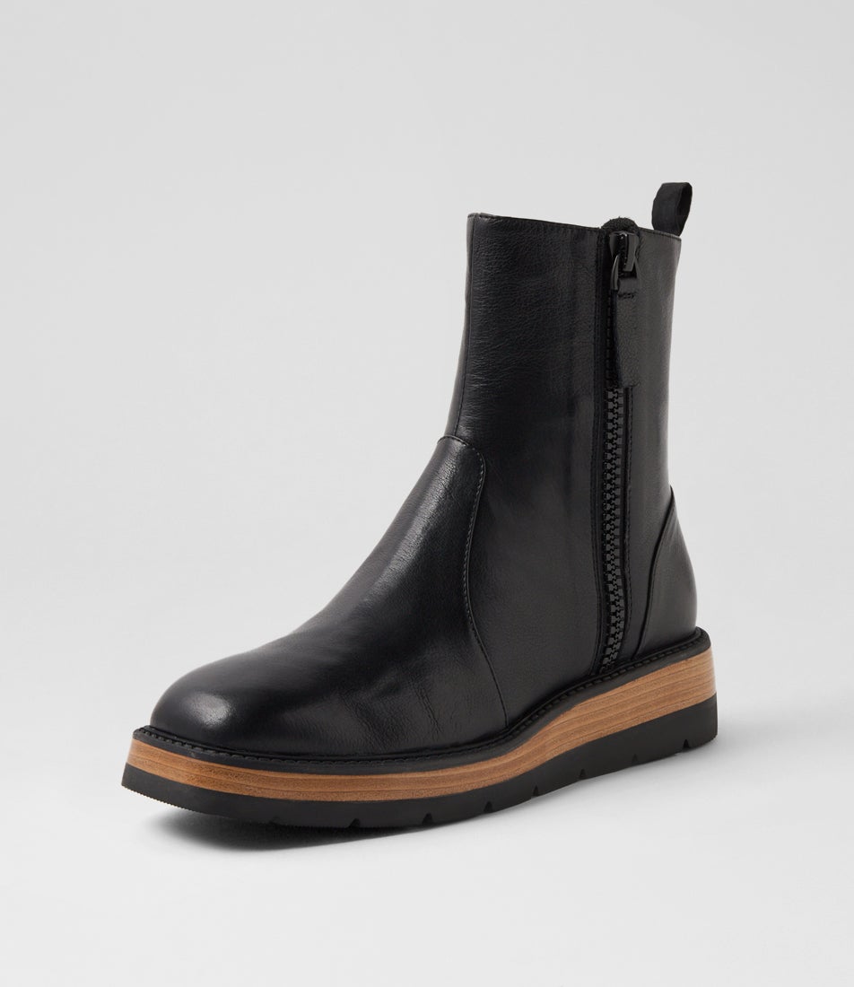 Thans Black Nat Leather Ankle Boots