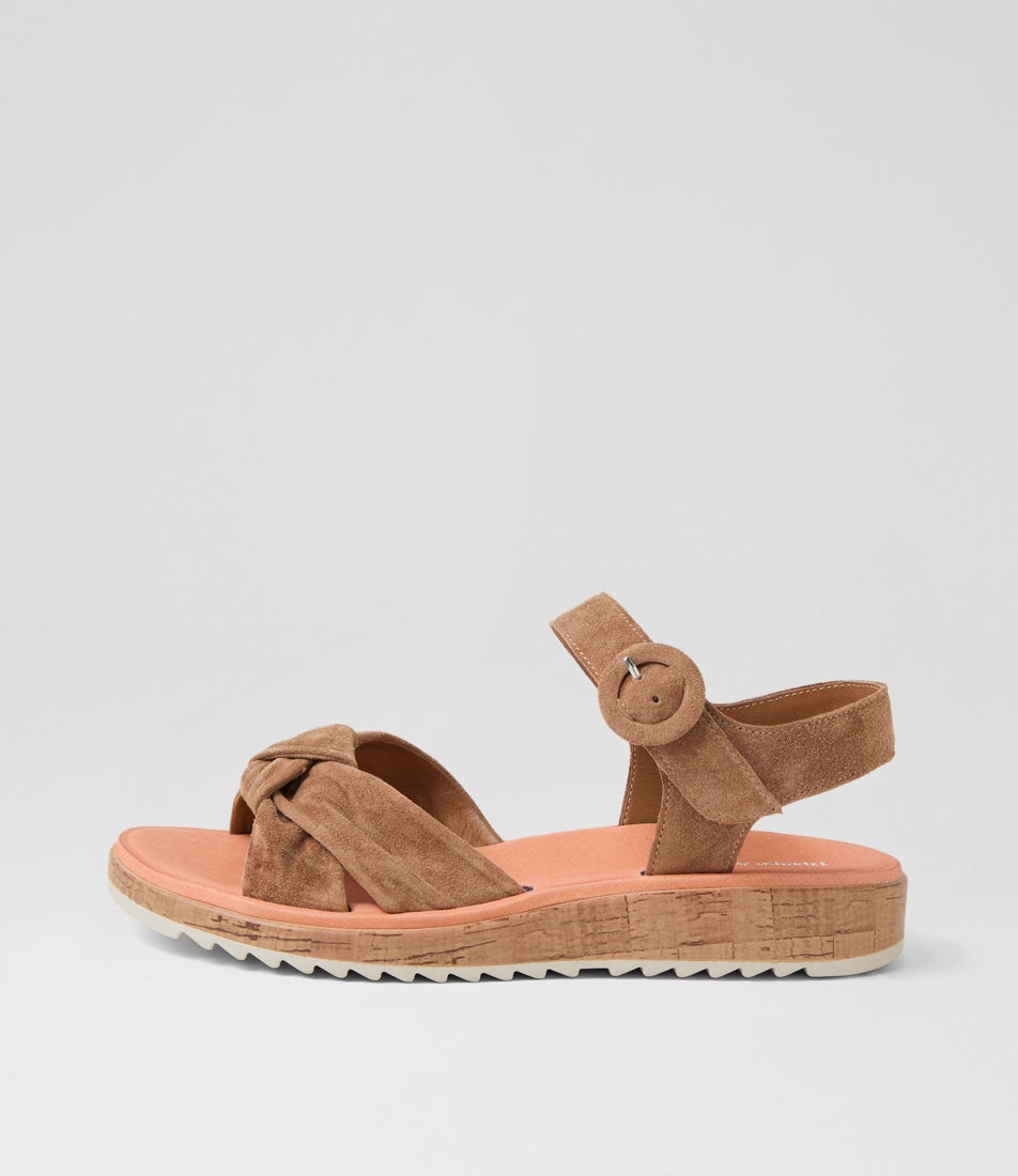 Ohiosy Light Choc Almond Suede Sandals