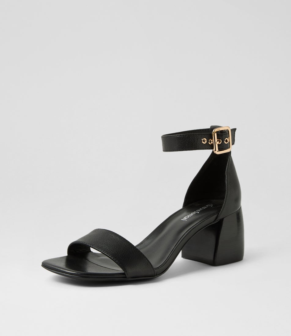 Bane Black Leather Sandals