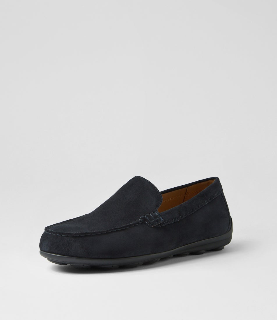 U Spherica Ec16 A Dark Navy Suede Flat Shoes