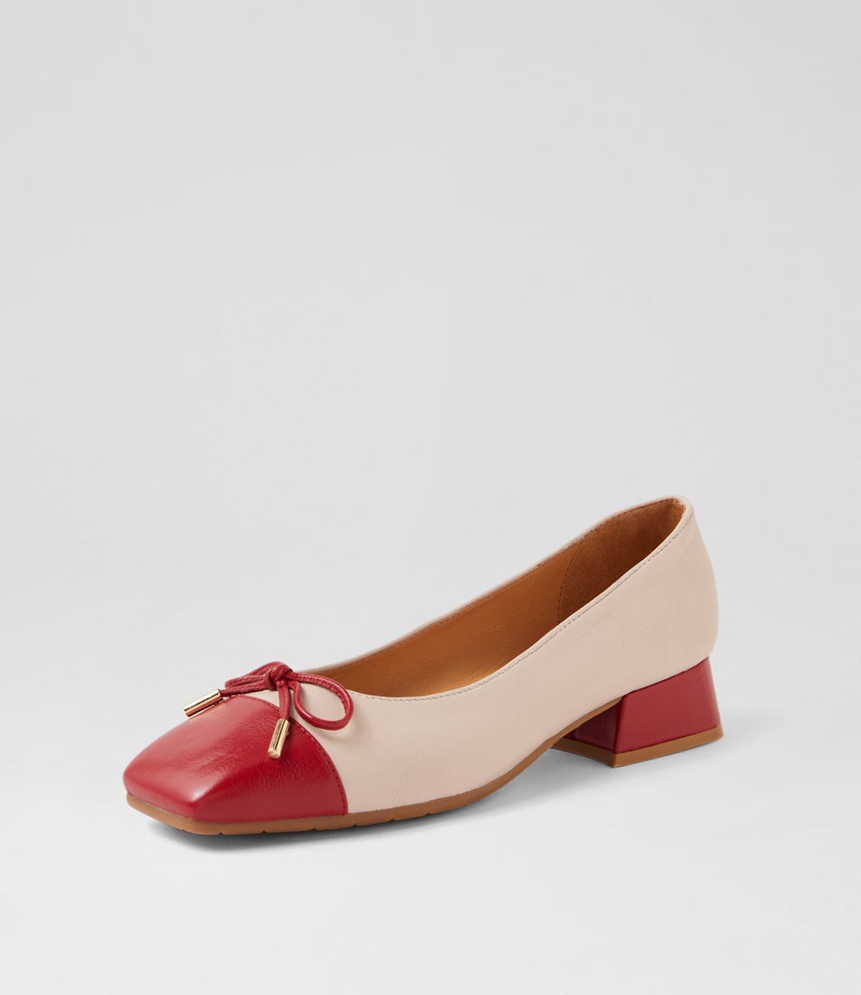 Sayaki Dark Red Nougat Leather Ballet Flats