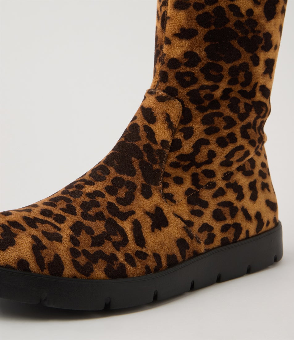 Mattei W Leopard Stretch Microsuede Knee High Boots