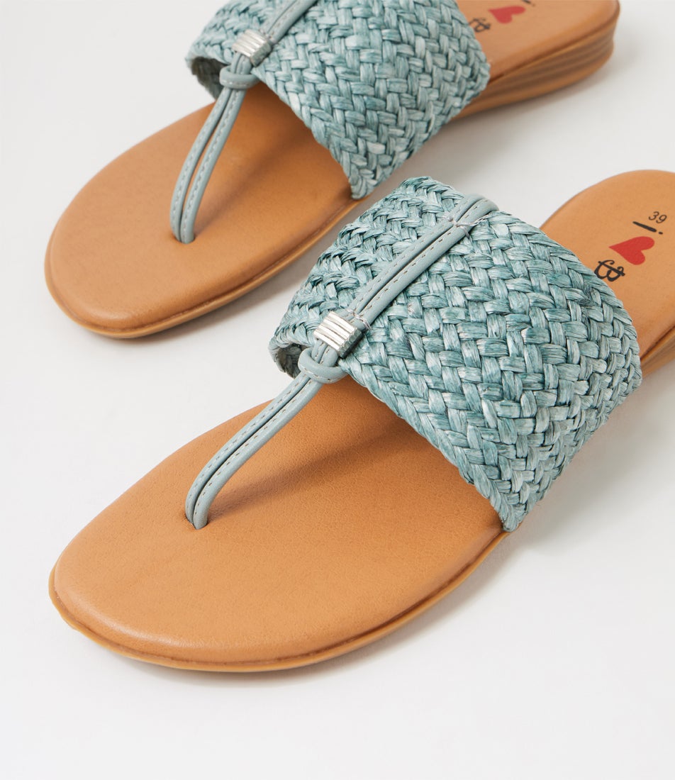 Declare Denim Synthetic Raffia Sandals
