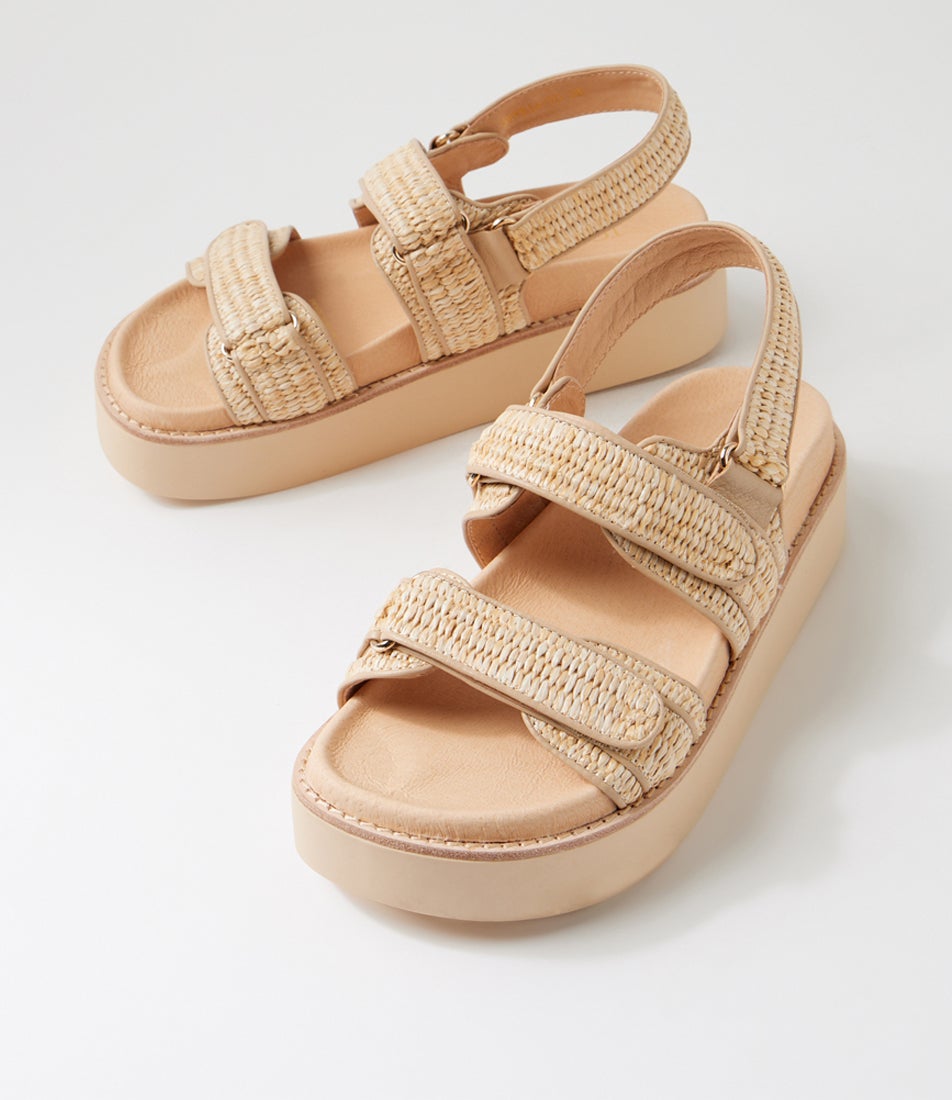 Gerria Natural Synthetic Raffia Sandals