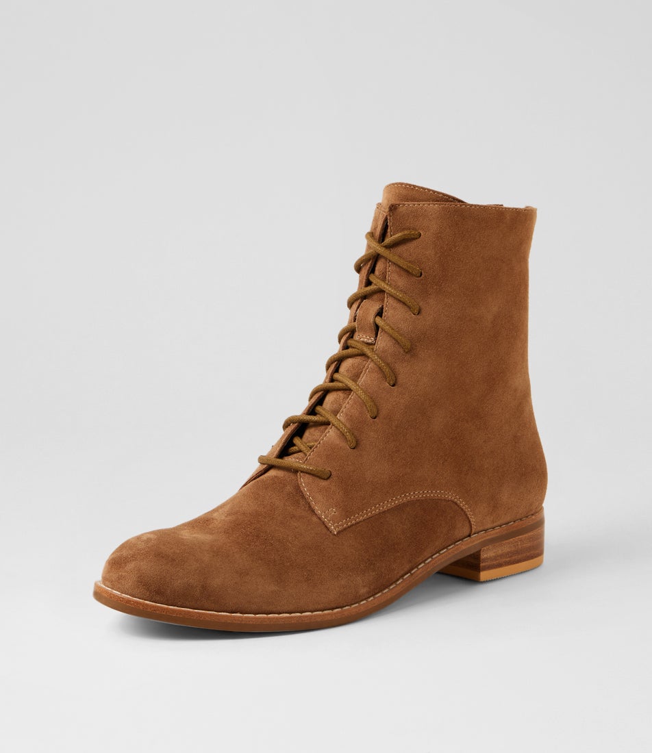 Nenula Nutmeg Suede Lace Up Boots