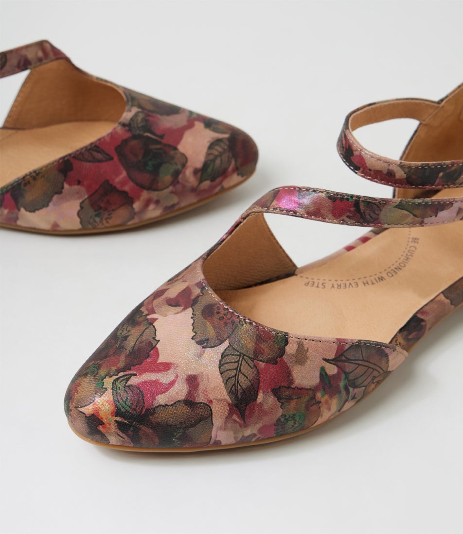 Lonkine W Shiraz Flower Leather Flat Shoes