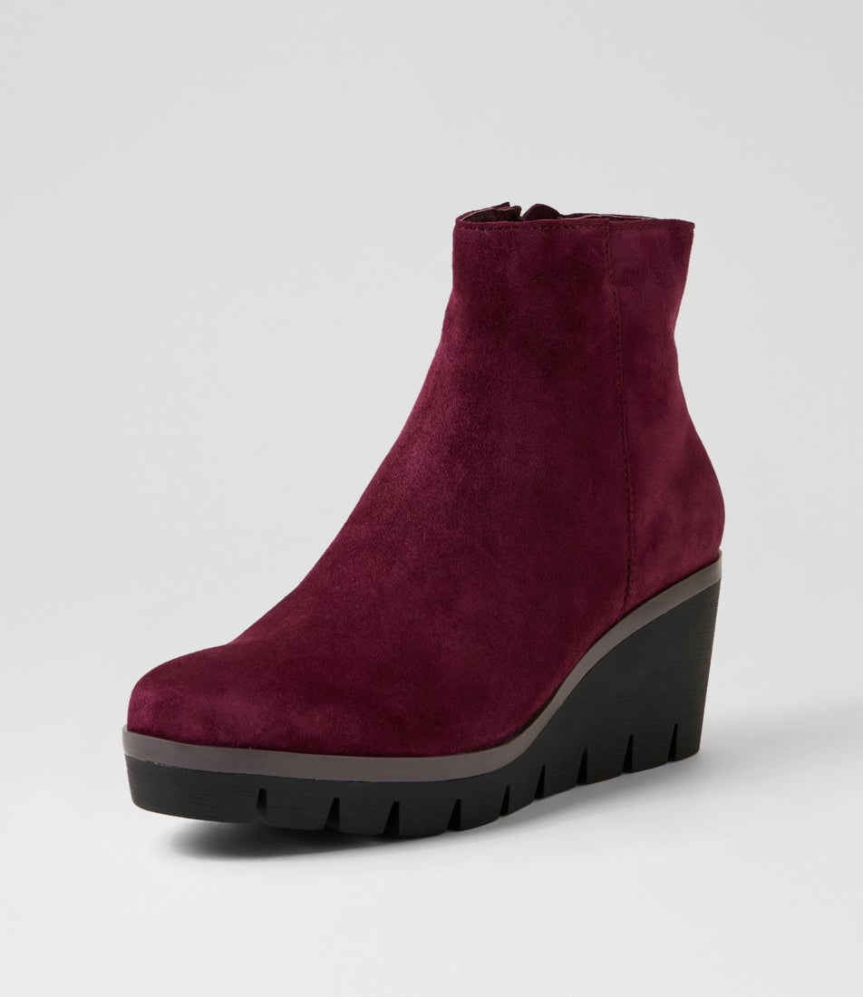 Nish Plum Suede Ankle Boots