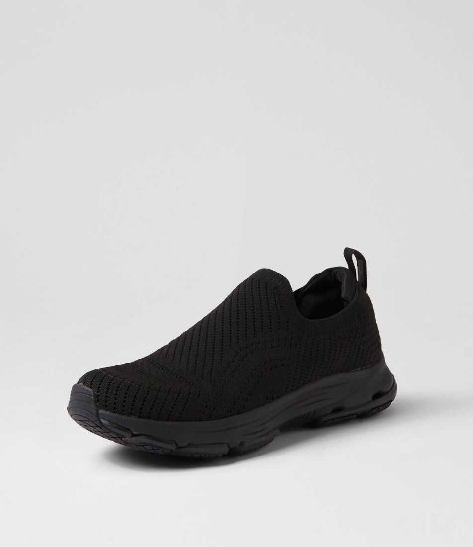 Walking Black Knit Sneakers