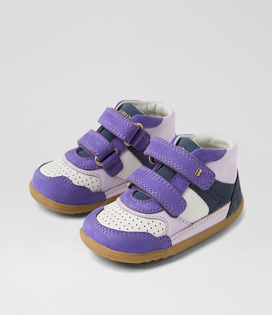 Su Harley Toddler Opulent Purple White Leather Nubuck Ankle Boots