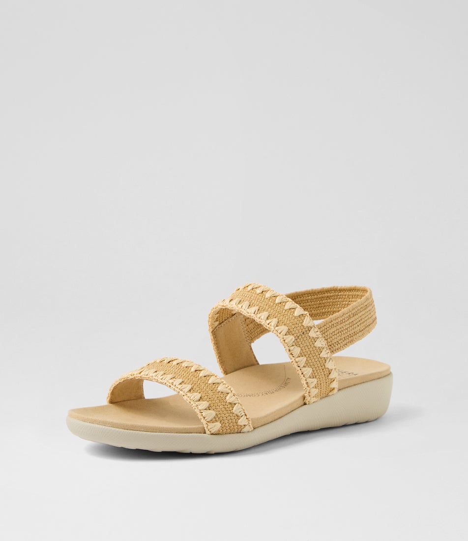 Usaid W Vanilla Natural Weave Elastic Sandals