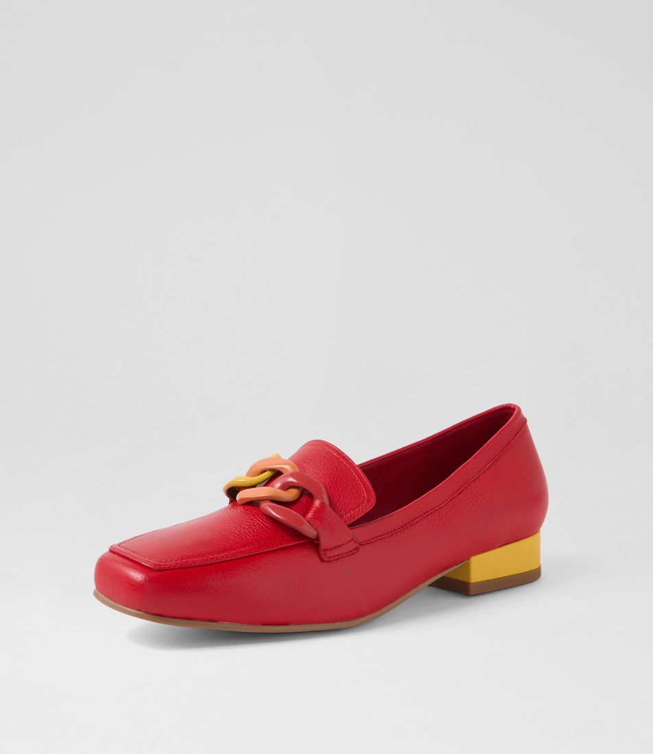 Boosta Red Leather Heels