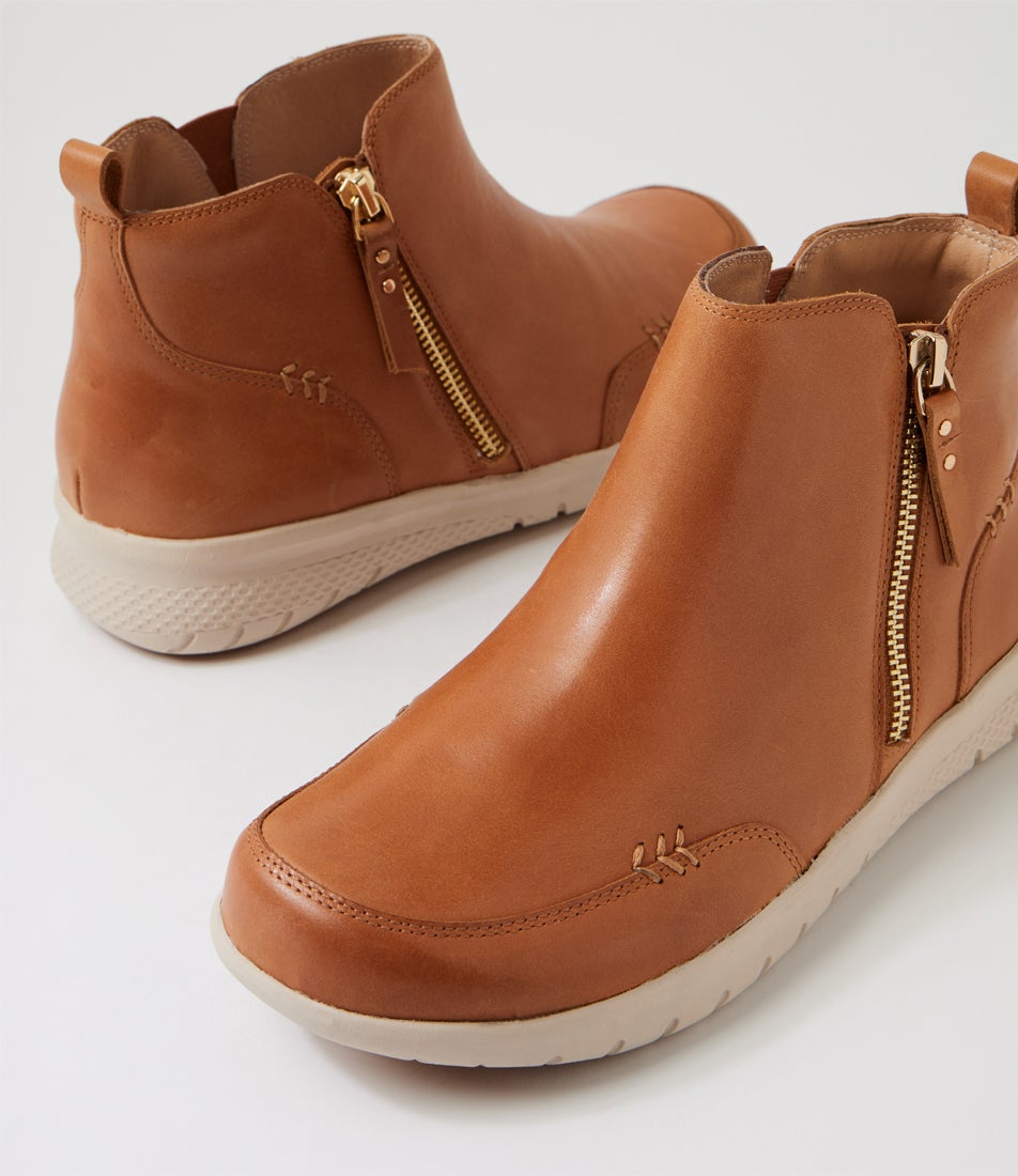 Sesta Xf Tan Leather Ankle Boots