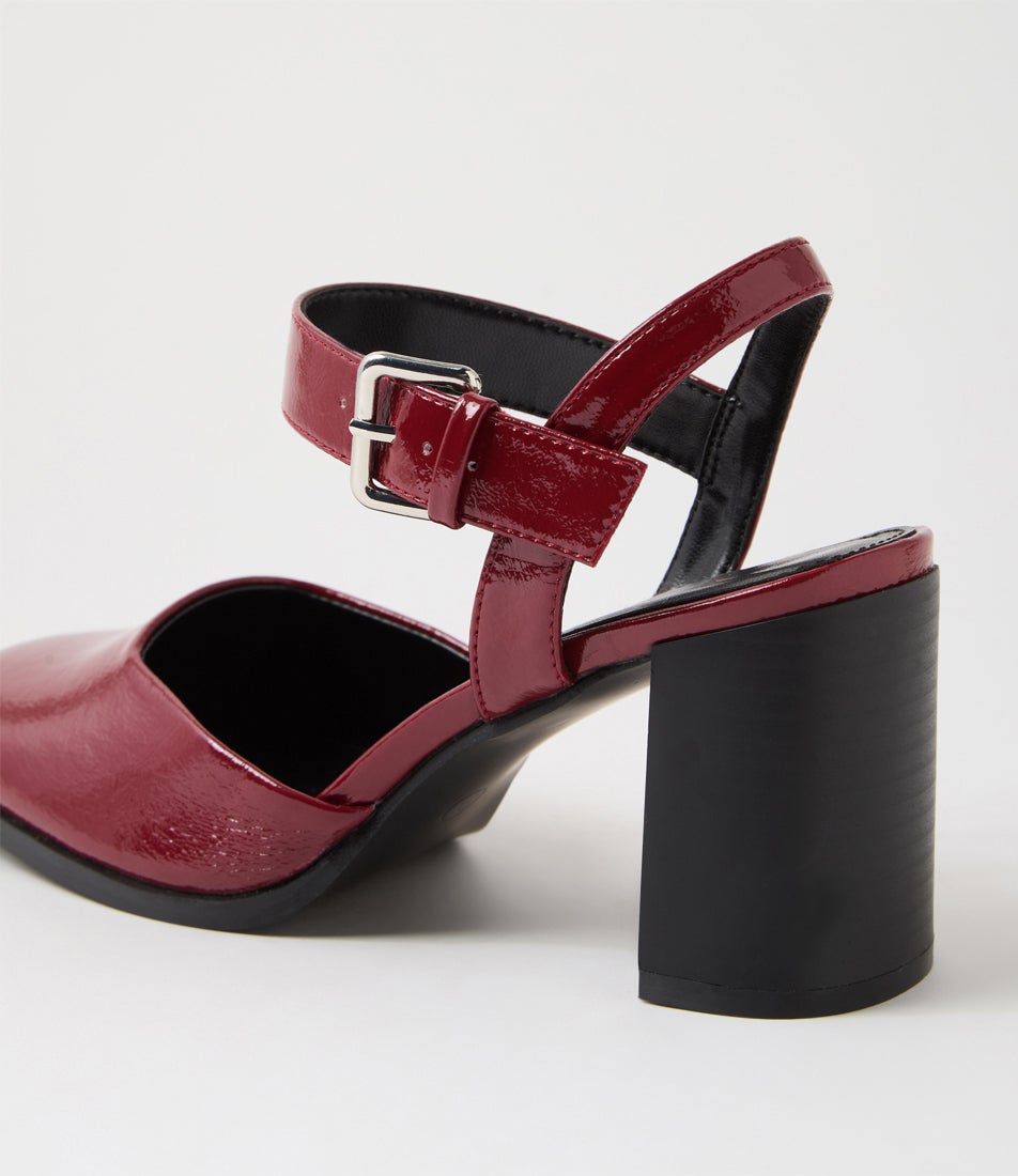 Connee Wine Patent Pu Heels