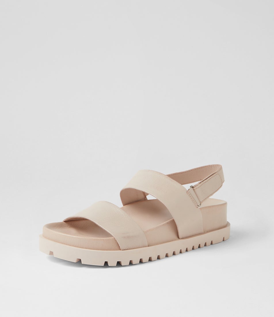 Unaid Nougat Leather Slides