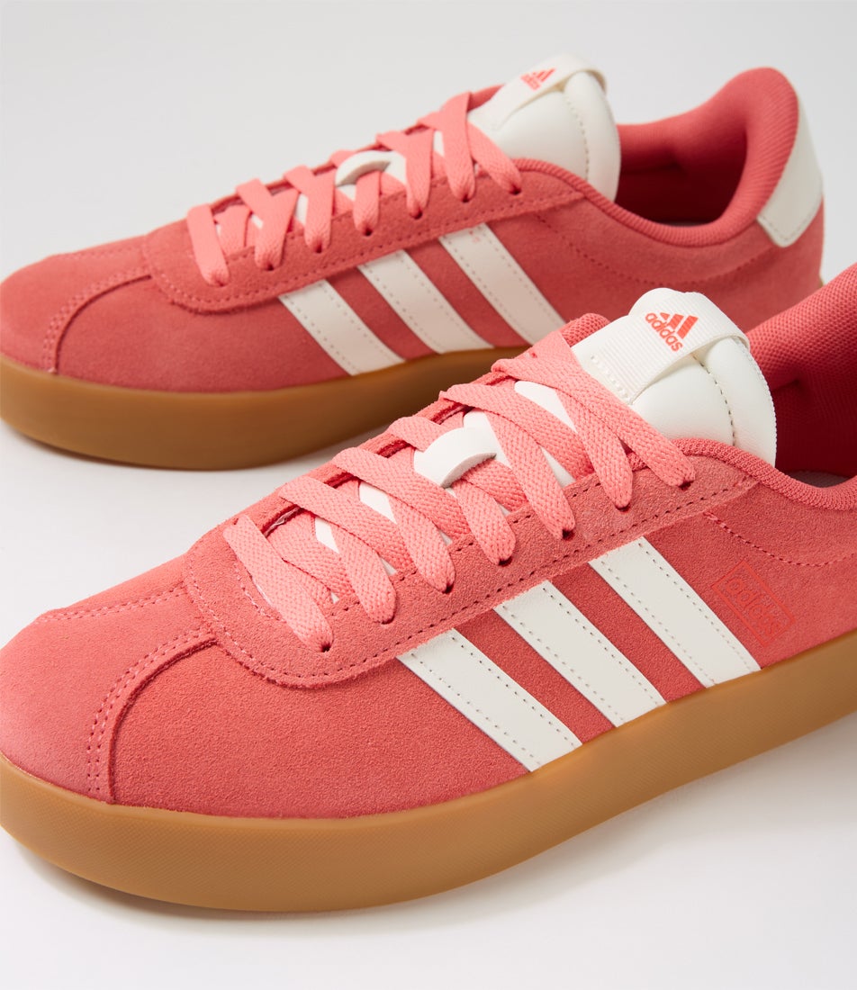 Vl Court 3 W Scarlet White Red Fabric Sneakers