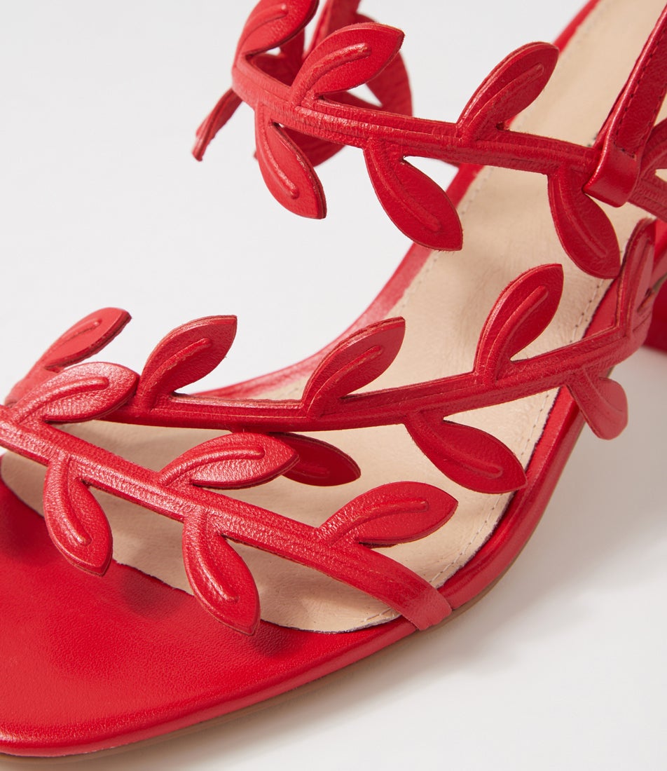 Morine New Red Leather Sandals