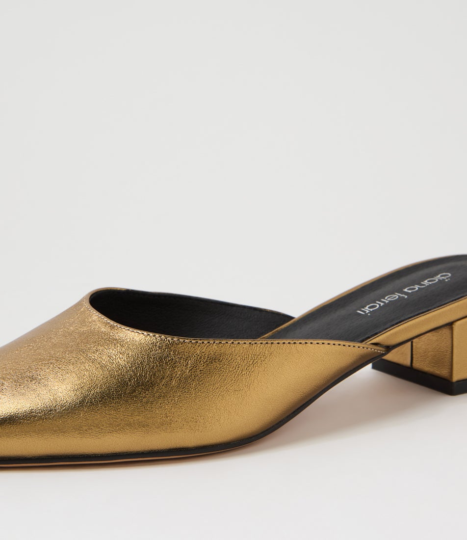 Comme Bronze Leather Heels