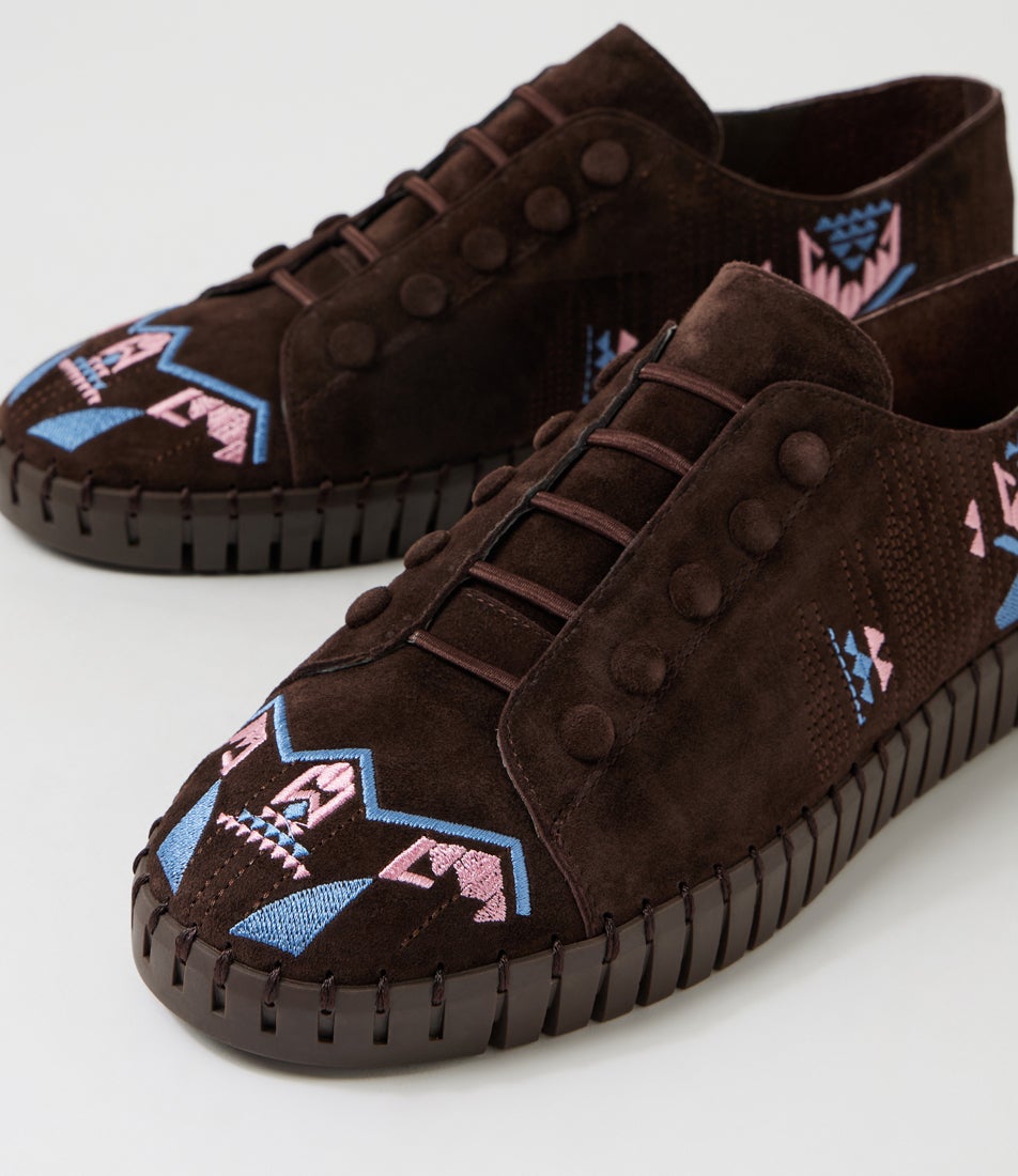 Hangela Choc Multi Suede Sneakers