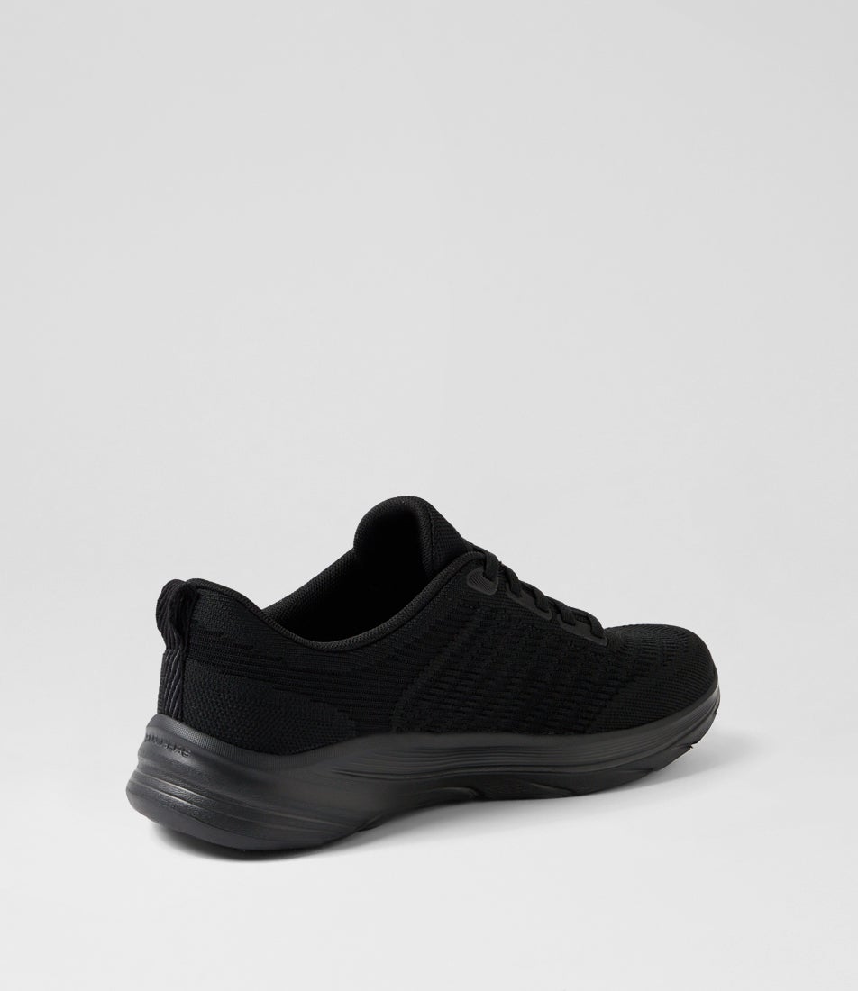 Go Walk 8 Pr Black Mesh Sneakers