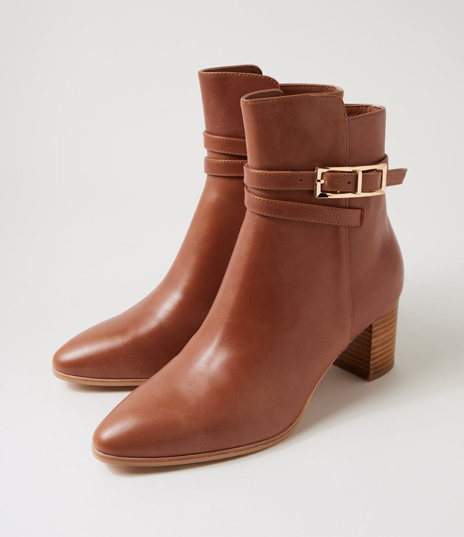 Blida New Cognac Natural Leather Ankle Boots Blida New Cognac Natural Leather Ankle Boots