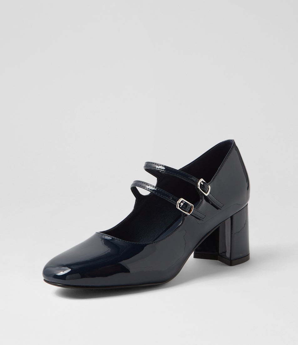 Eiko Navy Patent Pu Mary Jane Heels Eiko Navy Patent Pu Mary Jane Heels