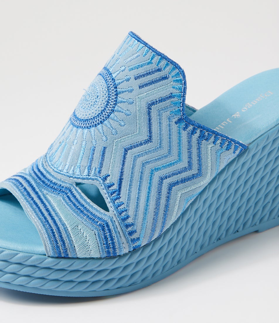 Eilam Blue Mix Suede Sandals