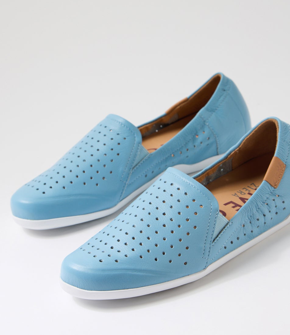 Liana W New Blue Leather Loafers