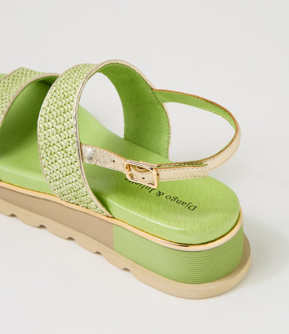 Cadette Apple Gold Fabric Sandals