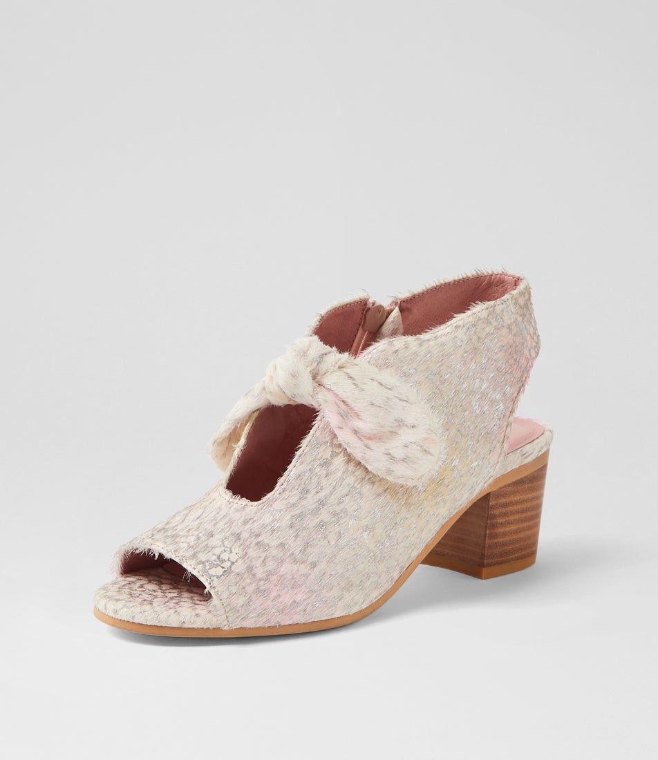 Banana Pink Print Leather Sandals