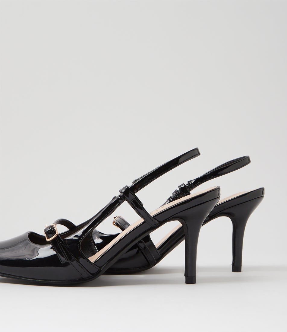Leia Black Patent Pu Heels