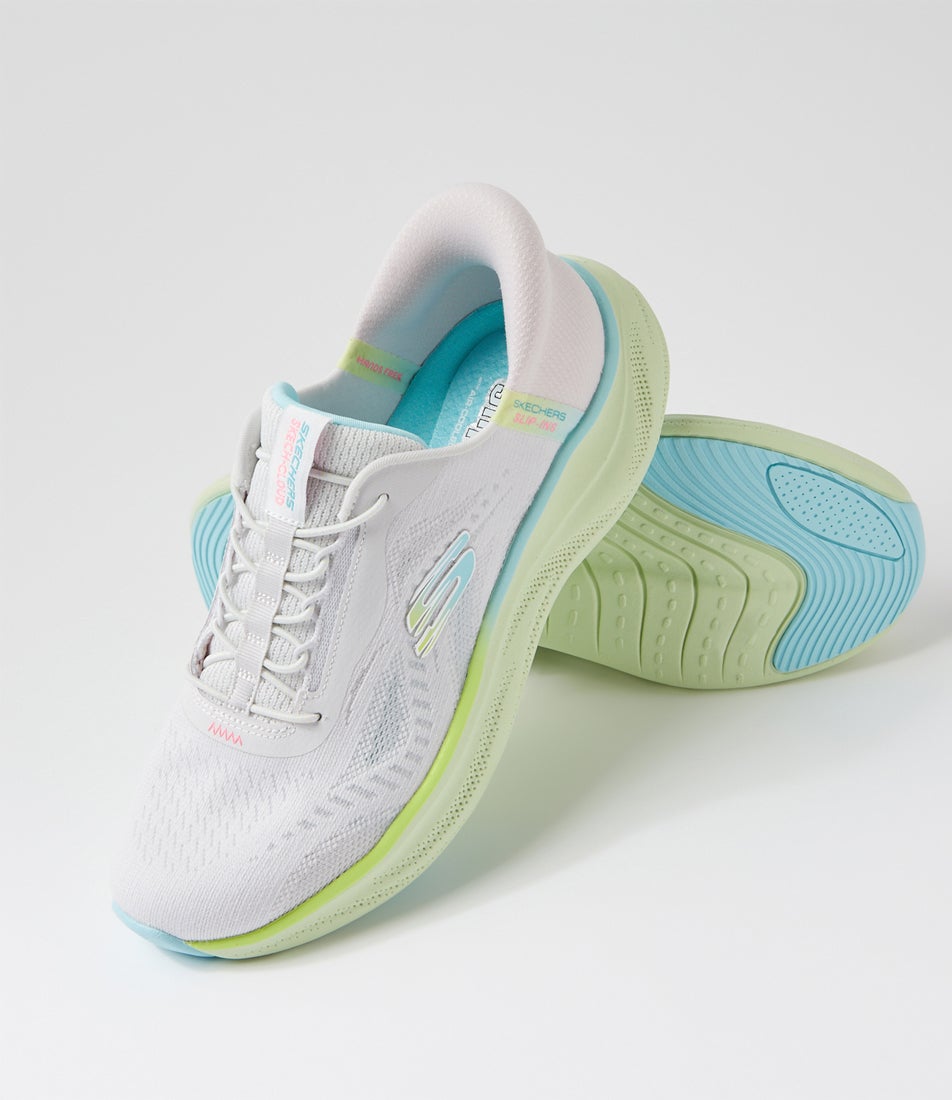 Skech Cloud Light Grey Multi Fabric Sneakers