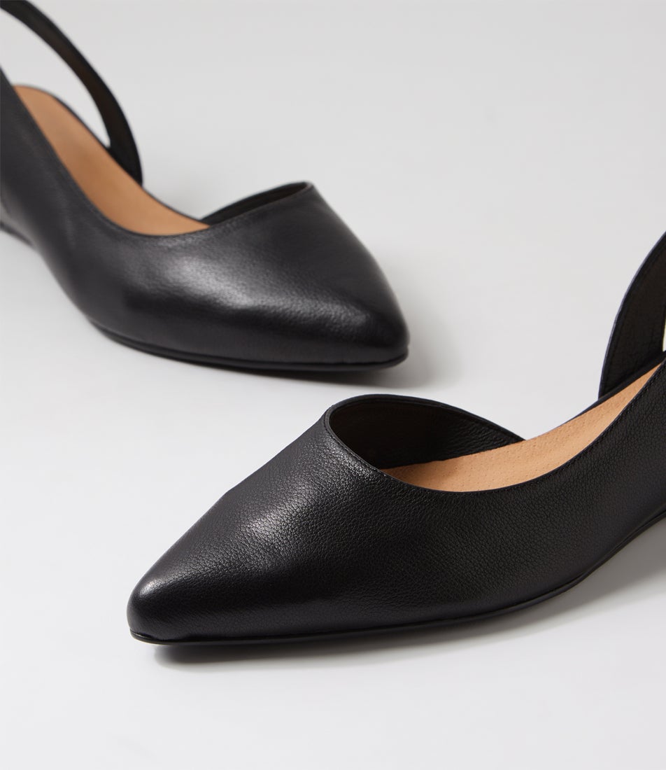Pleeza Black Leather Heels