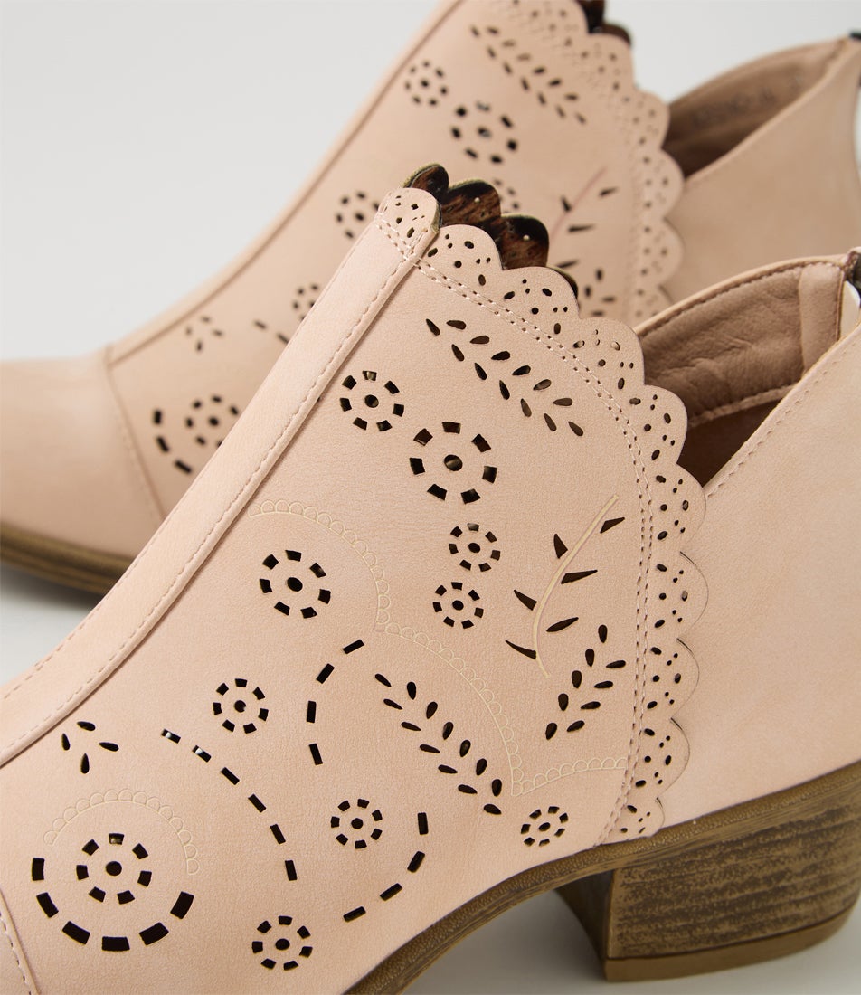 Arino Blush Nubuck Pu Ankle Boots