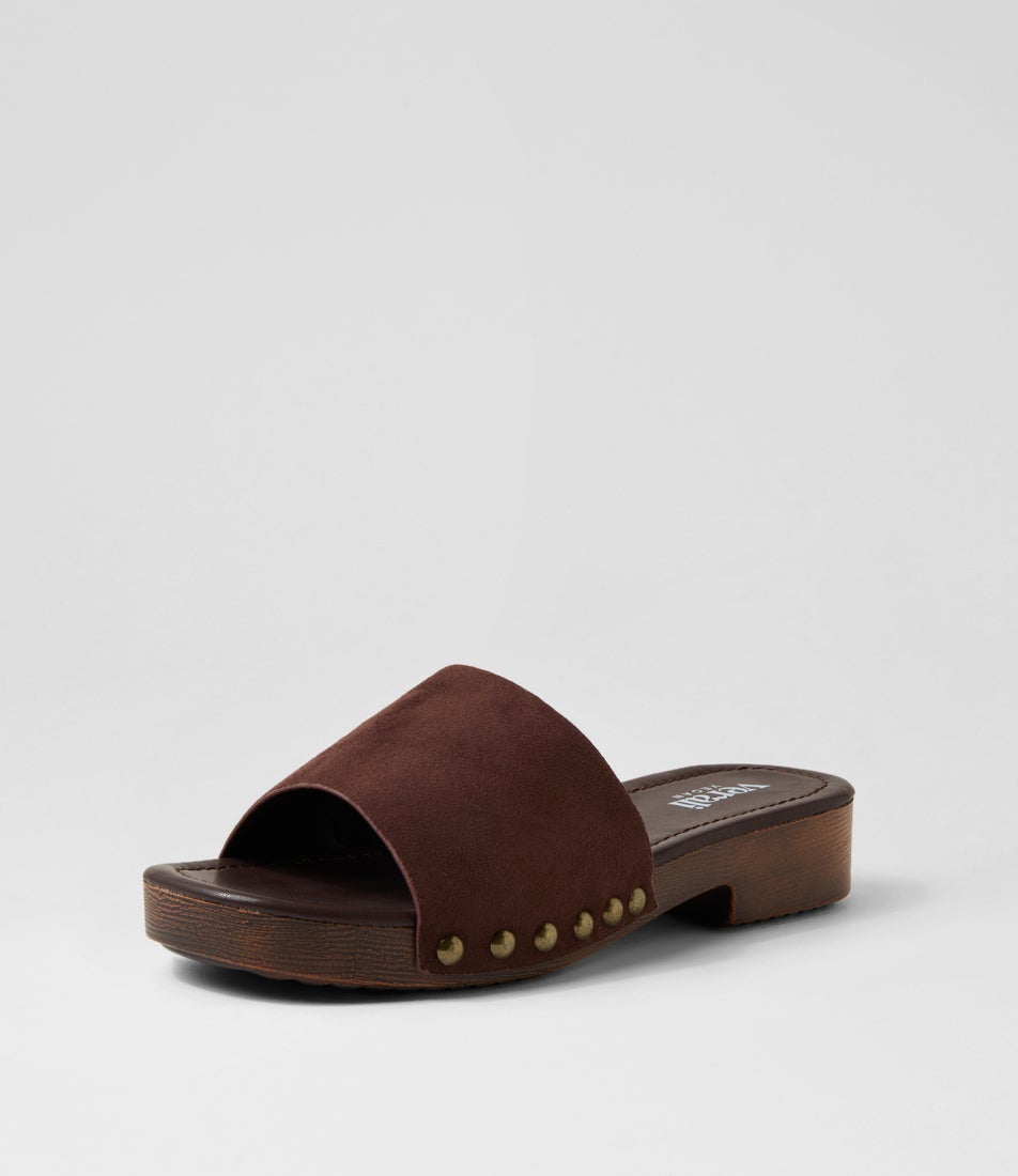 Chester Chocolate Microsuede Sandals