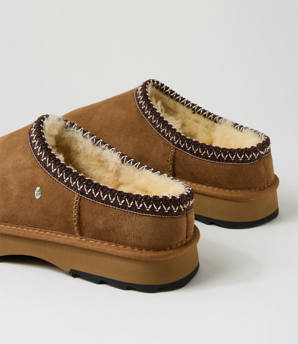 Sharky Scuff Chestnut Suede Slippers