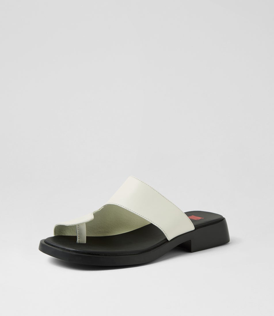 Twins White Natural Leather Sandals