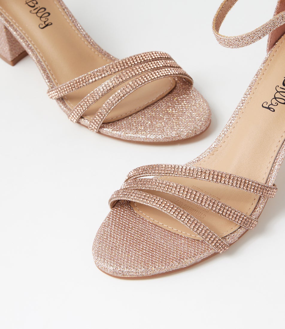 Jalim Rose Gold Fabric Sandals Jalim Rose Gold Fabric Sandals