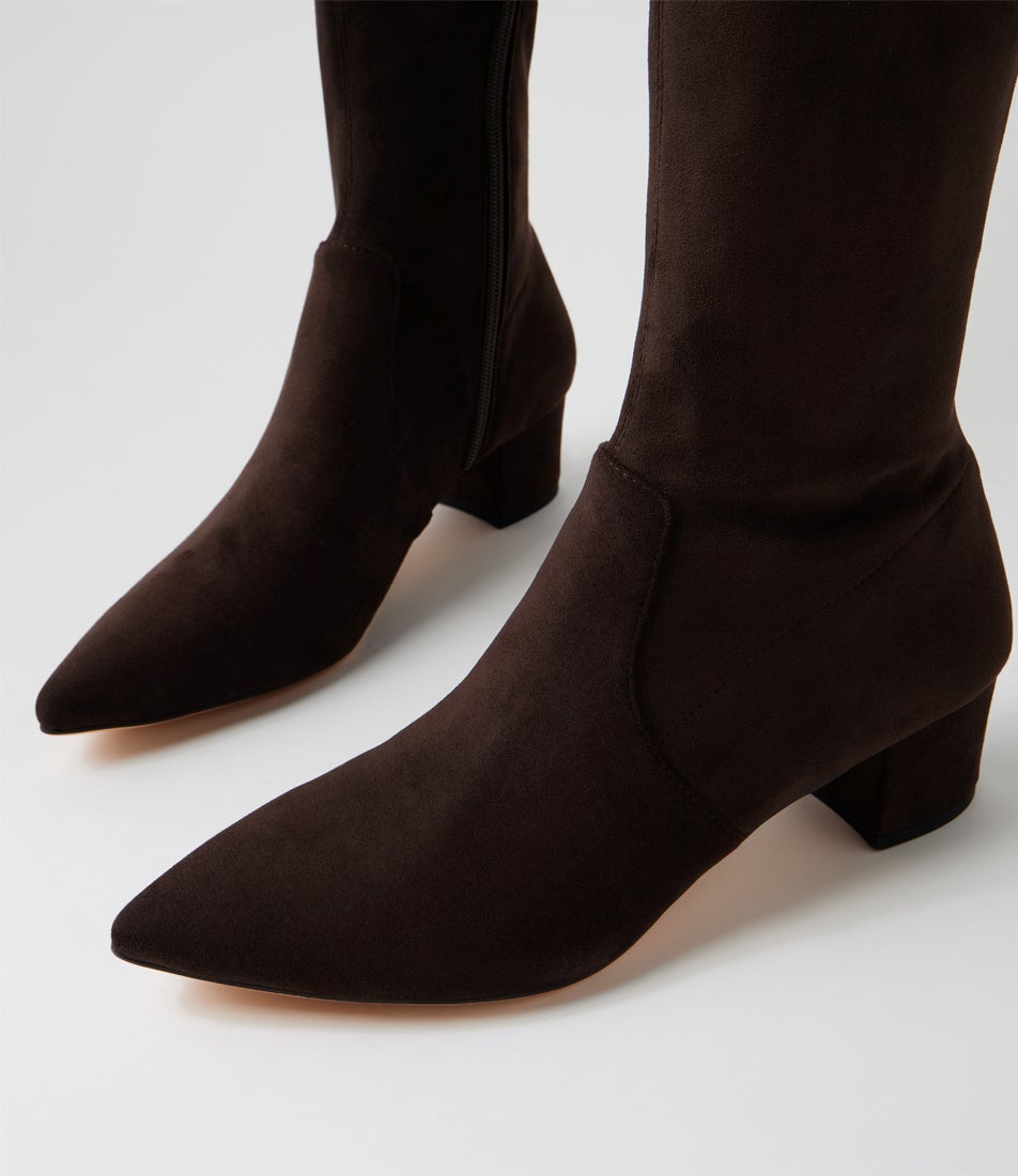 Alia Choc Microsuede Knee High Boots