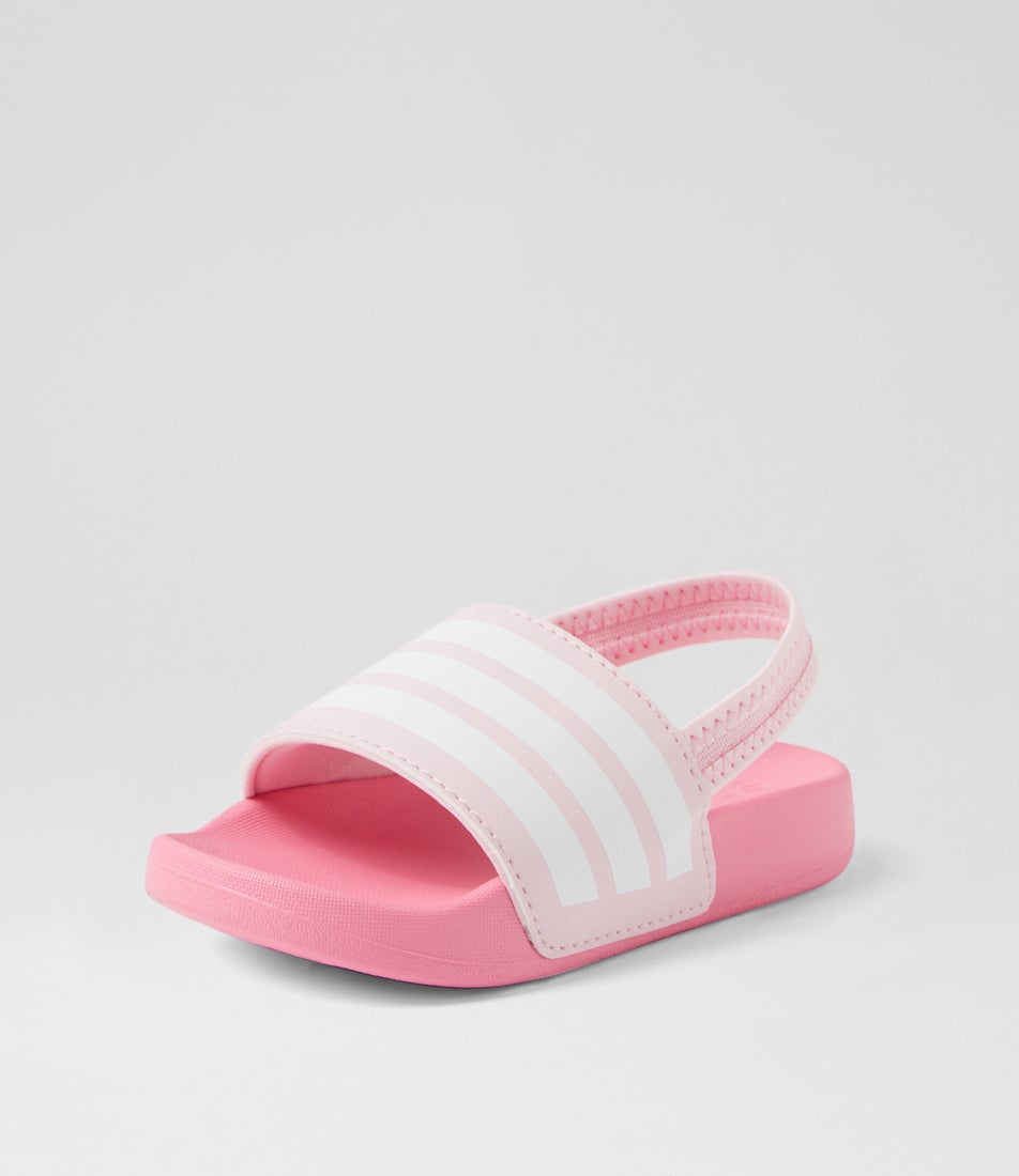 Adielette Estrap Toddler Clear Pink White Slides