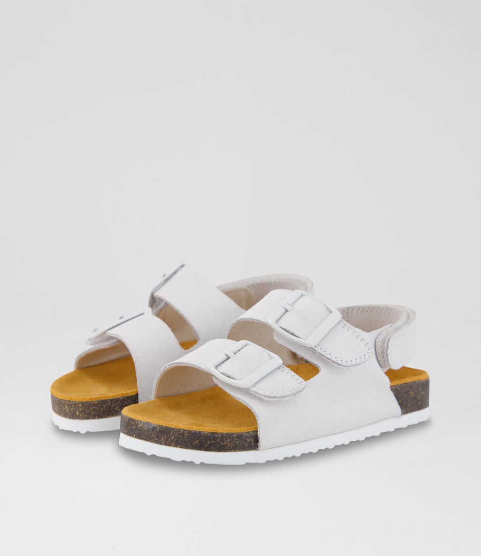Remy Toddler White Leather Sandals