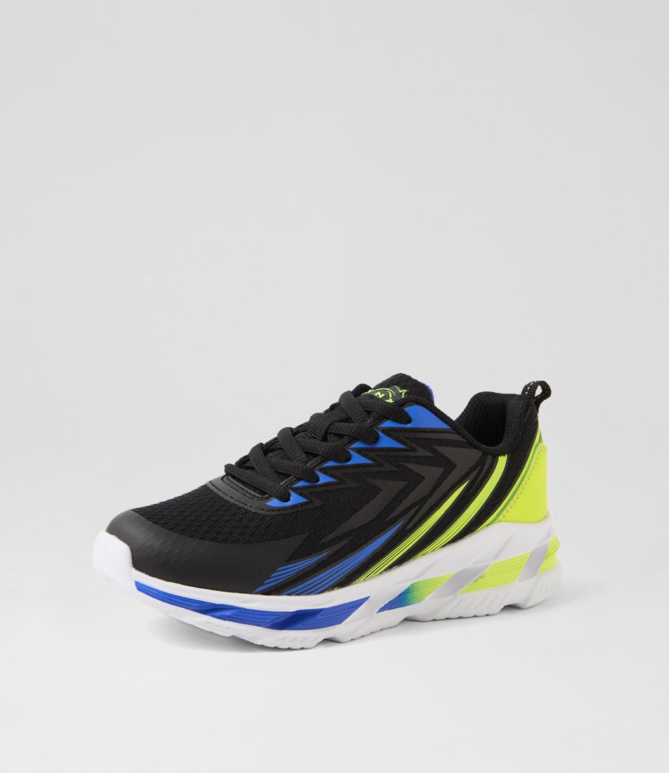 Ripper Junior Lace Black Lime Mesh Sneakers
