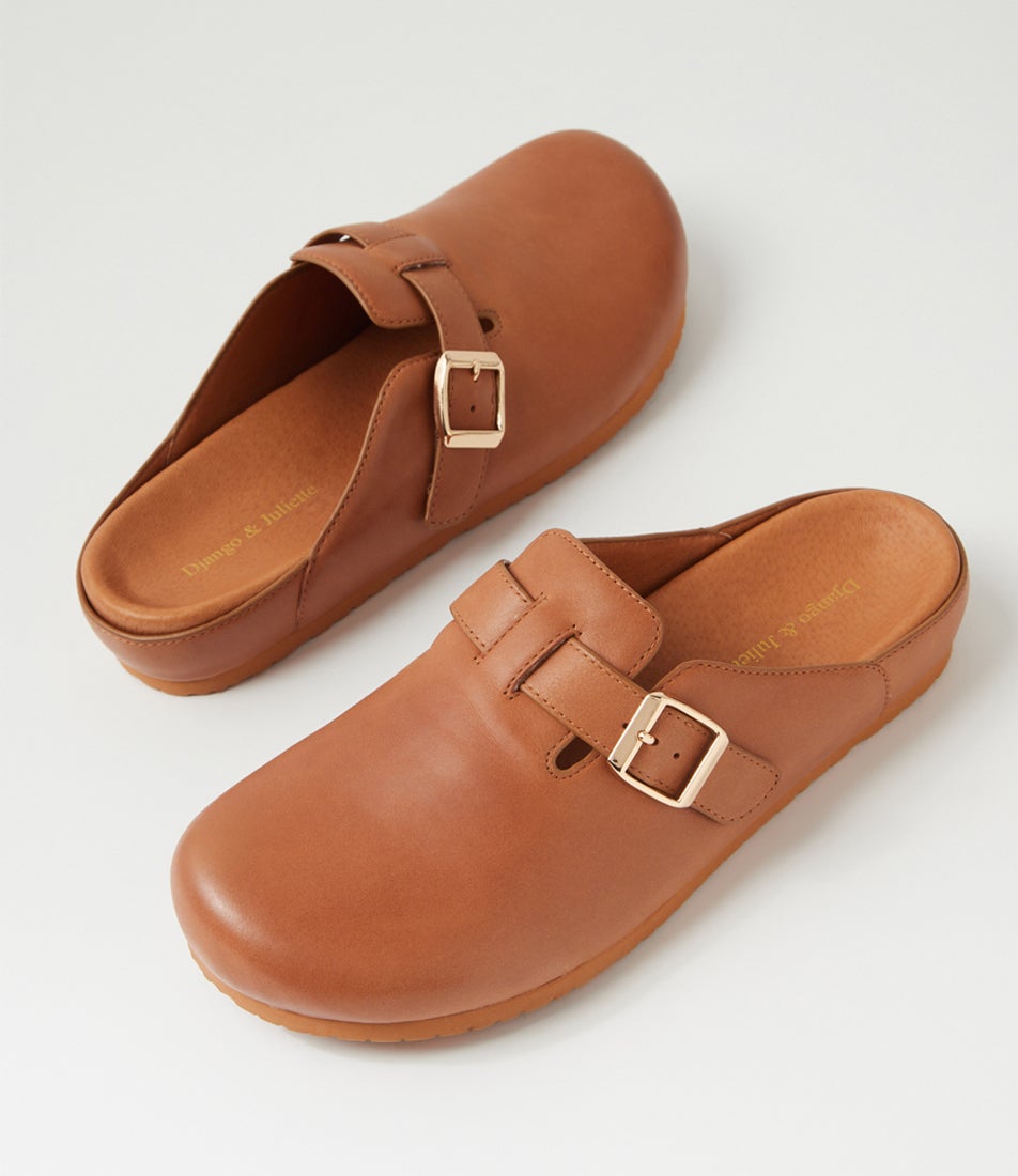 Zoris Tan Leather Mules