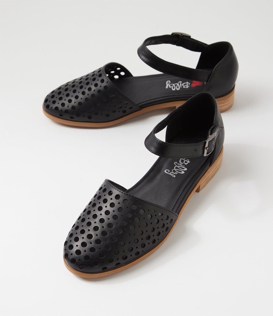 Quotes Black Flat Shoes