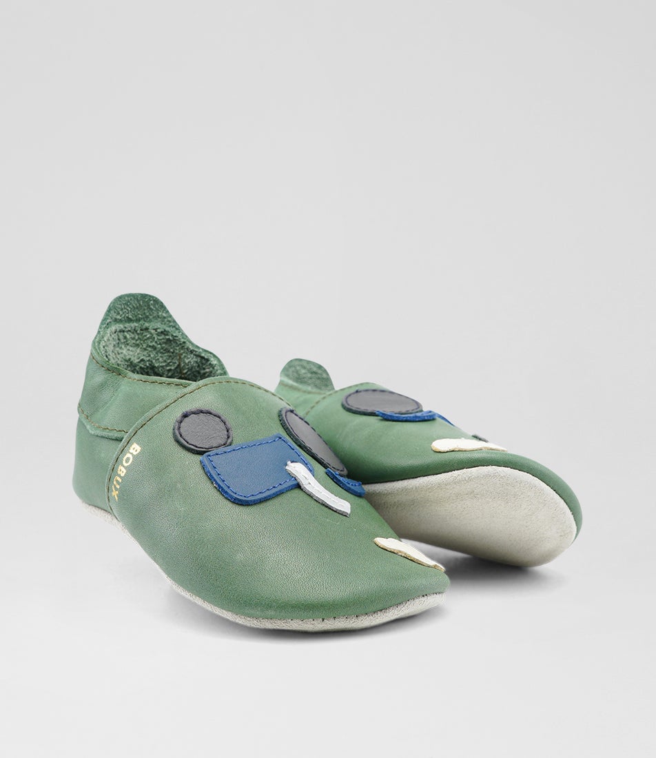 Ss Tracks Infant Olive Leather Sneakers