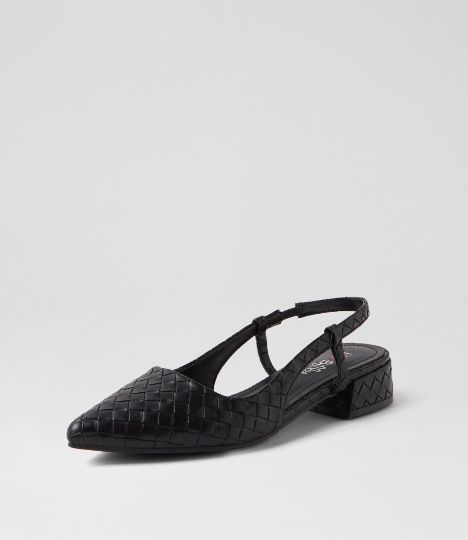 Torranzi Black Emboss Flat Shoes