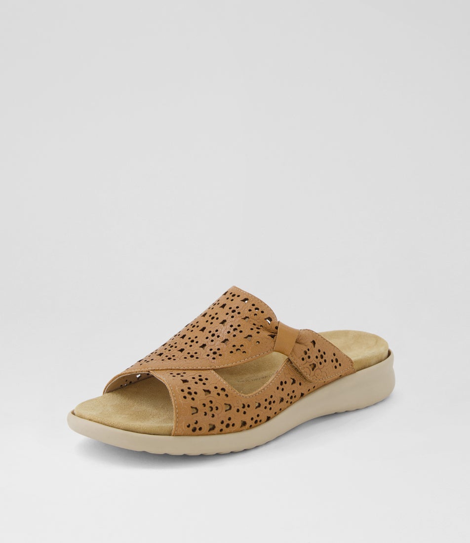 Binty Xw Tan Almond Leather Sandals